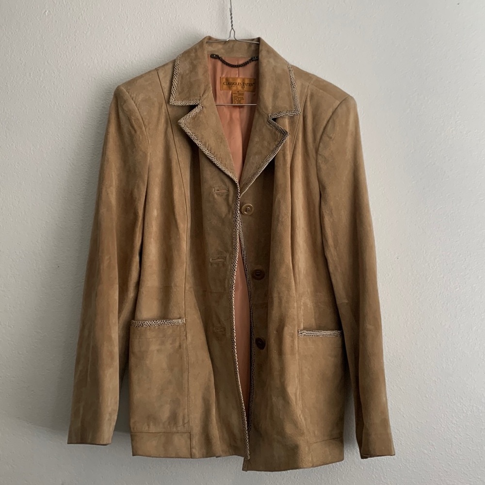 Classiques entier petites tan leather jacket size medium